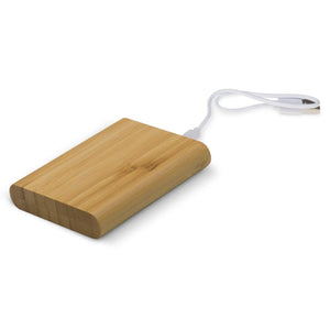 Powerbank bambù 5.000mAh beige - personalizzabile con logo