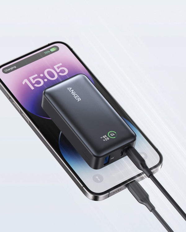 Powerbank da 10.000 mAh 30W Anker PowerCore nero - personalizzabile con logo
