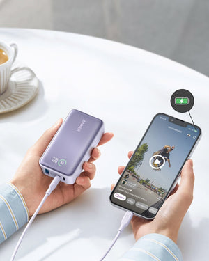 Powerbank da 10.000 mAh 30W Anker PowerCore nero - personalizzabile con logo