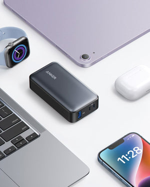 Powerbank da 10.000 mAh 30W Anker PowerCore nero - personalizzabile con logo