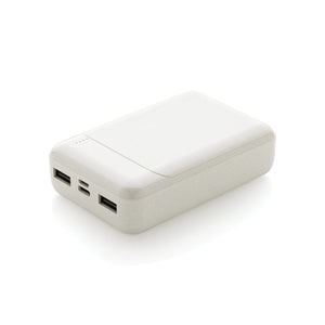 Powerbank da 10.000 mAh in plastica riciclata RCS ICY bianco - personalizzabile con logo