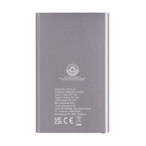 Powerbank da 4000 mAh in pla/alu riciclati RCS con Type-C - personalizzabile con logo