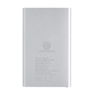 Powerbank da 4000 mAh in pla/alu riciclati RCS con Type-C - personalizzabile con logo