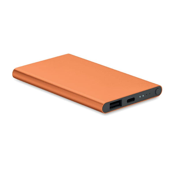 Powerbank da 4000mAh tipo C Arancione - personalizzabile con logo
