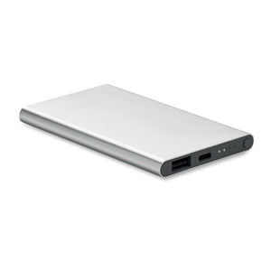 Powerbank da 4000mAh tipo C color argento - personalizzabile con logo