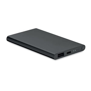 Powerbank da 4000mAh tipo C Nero - personalizzabile con logo