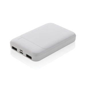 Powerbank da 5.000 mAh in plastica riciclata RCS bianco - personalizzabile con logo