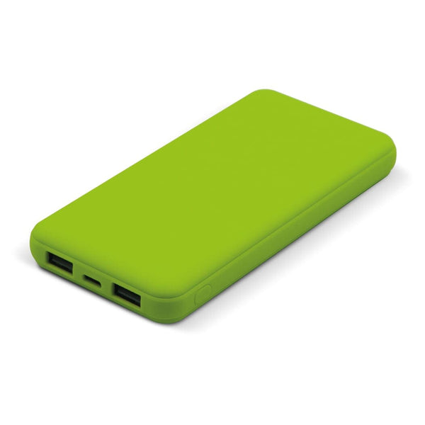 Powerbank Elite gommato 8.000mAh verde - personalizzabile con logo