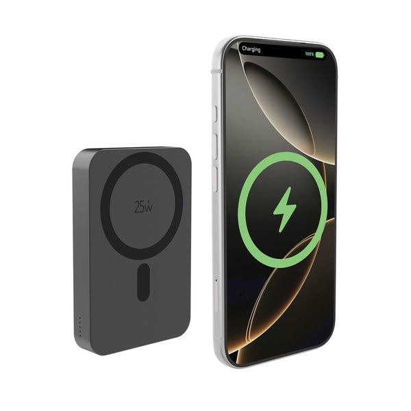 Powerbank magnetica 10.000mAh Quantum ultra veloce 25W RCS grigio - personalizzabile con logo
