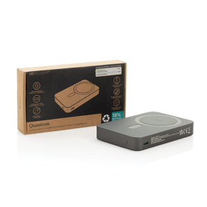 Powerbank magnetica 10.000mAh Quantum ultra veloce 25W RCS grigio - personalizzabile con logo