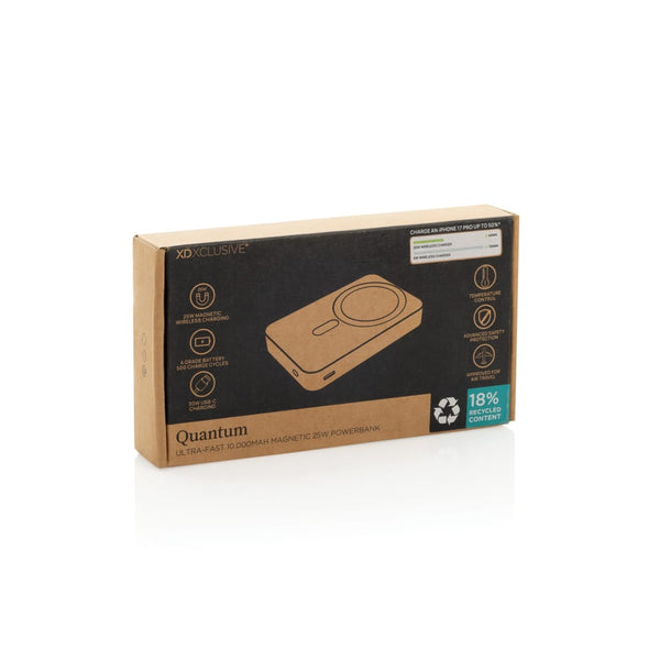 Powerbank magnetica 10.000mAh Quantum ultra veloce 25W RCS grigio - personalizzabile con logo