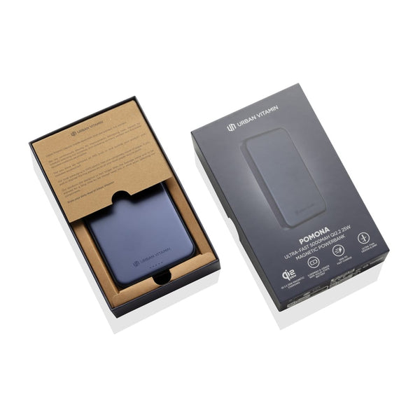 Powerbank magnetica 5000 mAh Qi2.2 25W Urban Vitamin Pomona - personalizzabile con logo