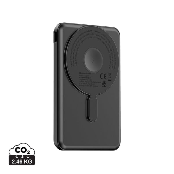 Powerbank magnetica 5in1 Urban Vitamin Redwood 5000mAh 20W nero - personalizzabile con logo