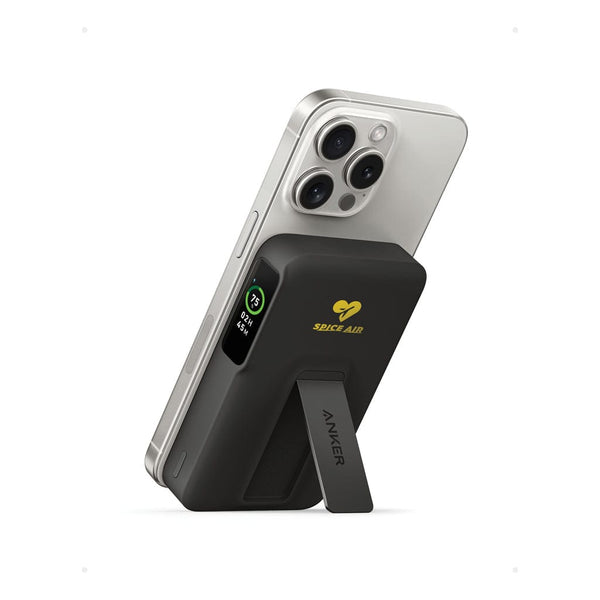 Powerbank magnetica da 10.000 mAh Anker MagGo QI2 nero - personalizzabile con logo