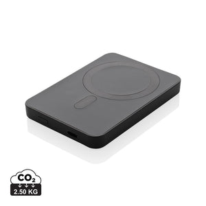 Powerbank magnetica Magnetix 5000 mah in plastica RCS nero - personalizzabile con logo