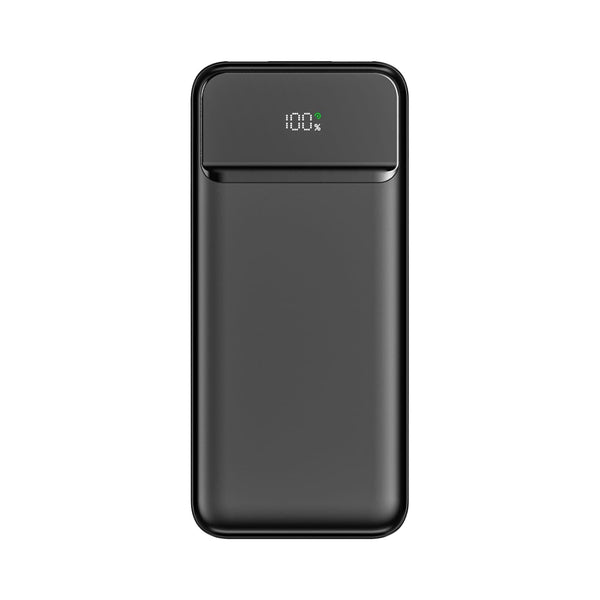 Powerbank Nolu con display LED 10.000 mAh Nero - personalizzabile con logo