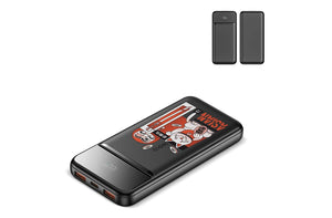 Powerbank Nolu con display LED 10.000 mAh Nero - personalizzabile con logo