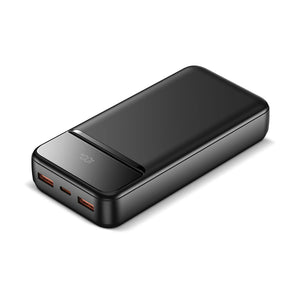Powerbank Nolu con display LED 20000 mAh Nero - personalizzabile con logo