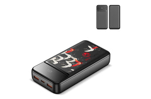 Powerbank Nolu con display LED 20000 mAh Nero - personalizzabile con logo