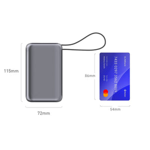 Powerbank Nova Laptop 65W con cavo USB-C integrato 30000 mAh Grigio scuro - personalizzabile con logo