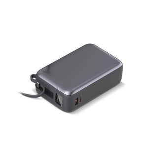 Powerbank Nova Laptop 65W con cavo USB-C integrato 30000 mAh Grigio scuro - personalizzabile con logo