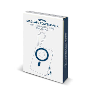 Powerbank Nova Wireless compatibile con MagSafe e Apple Watch 10000 mAh Grigio scuro - personalizzabile con logo