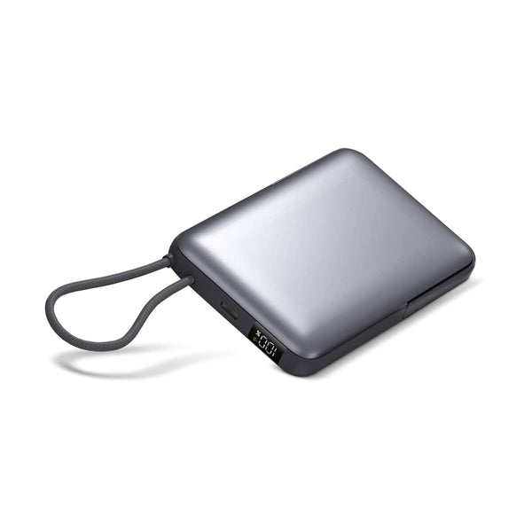 Powerbank Nova Wireless compatibile con MagSafe e Apple Watch 10000 mAh Grigio scuro - personalizzabile con logo