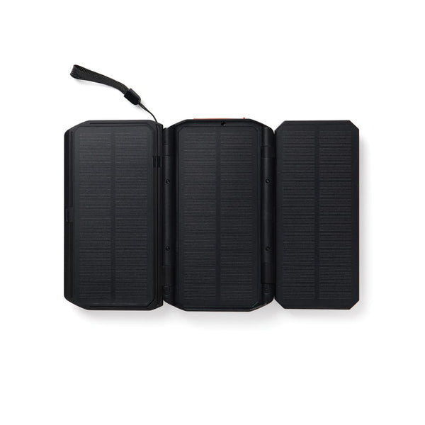 Powerbank solare 10.000mAh Nordic Drift Titan con 3 pannelli nero - personalizzabile con logo