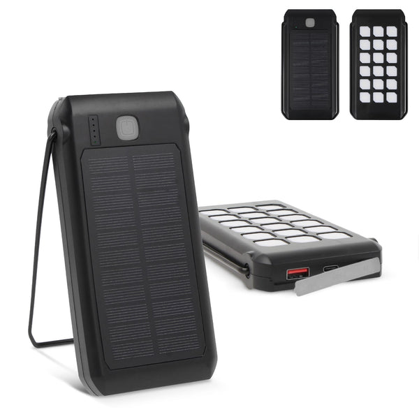 Powerbank Solare Quest 10.000 mAh Nero - personalizzabile con logo