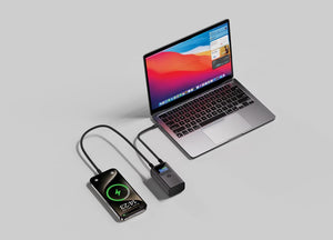 Powerbank tascabile 10.000 mAh 55W Urban Vitamin Campbell grigio - personalizzabile con logo