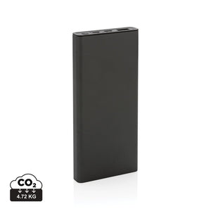 Powerbank Terra da 10000 mAh 18W in alluminio riciclato grigio - personalizzabile con logo