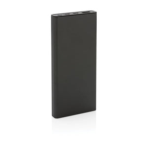 Powerbank Terra da 10000 mAh 18W in alluminio riciclato grigio - personalizzabile con logo