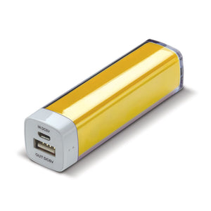 Powerbank Trasparente 2200mAh giallo - personalizzabile con logo