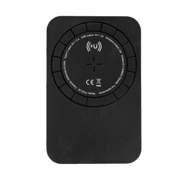 Powerbank wireless 5W magnetica 5.000 mAh nero - personalizzabile con logo