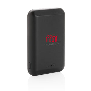 Powerbank wireless 5W magnetica 5.000 mAh nero - personalizzabile con logo