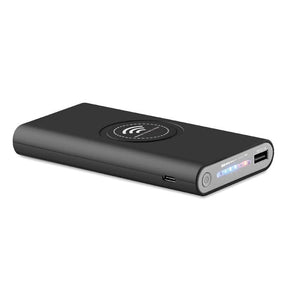 Powerbank wireless con hub Nero - personalizzabile con logo