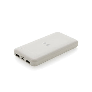 Powerbank wireless in plastica riciclata RCS ICY bianco - personalizzabile con logo