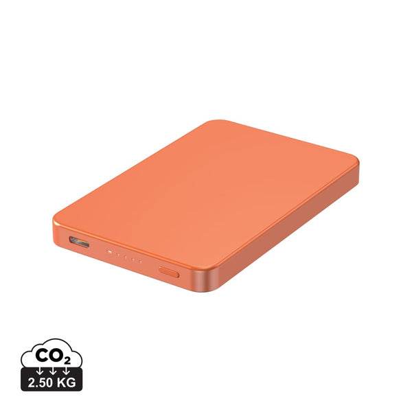 Powerbank wireless magnetica 5000mAh 15W Urban Vitamin Marin arancione - personalizzabile con logo