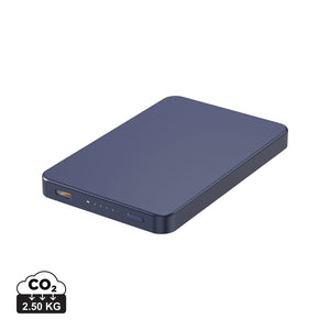 Powerbank wireless magnetica 5000mAh 15W Urban Vitamin Marin blu - personalizzabile con logo