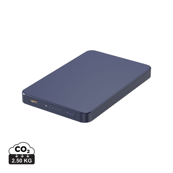 Powerbank wireless magnetica 5000mAh 15W Urban Vitamin Marin blu - personalizzabile con logo
