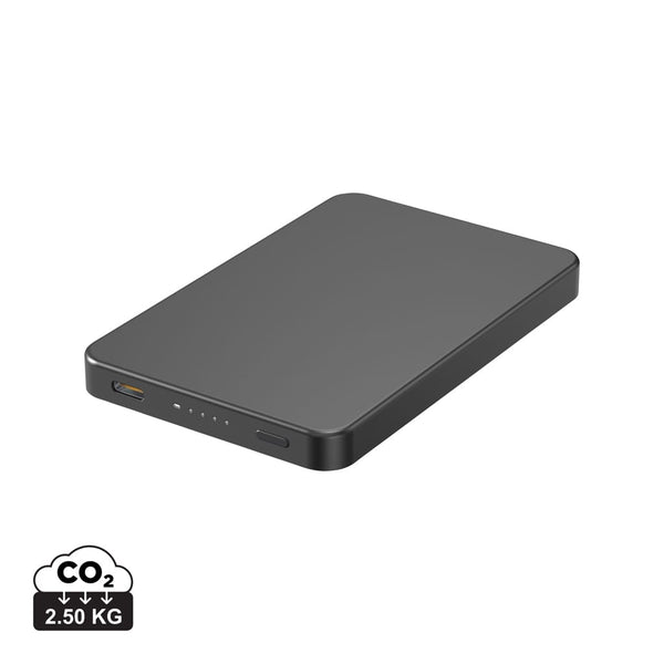 Powerbank wireless magnetica 5000mAh 15W Urban Vitamin Marin nero - personalizzabile con logo
