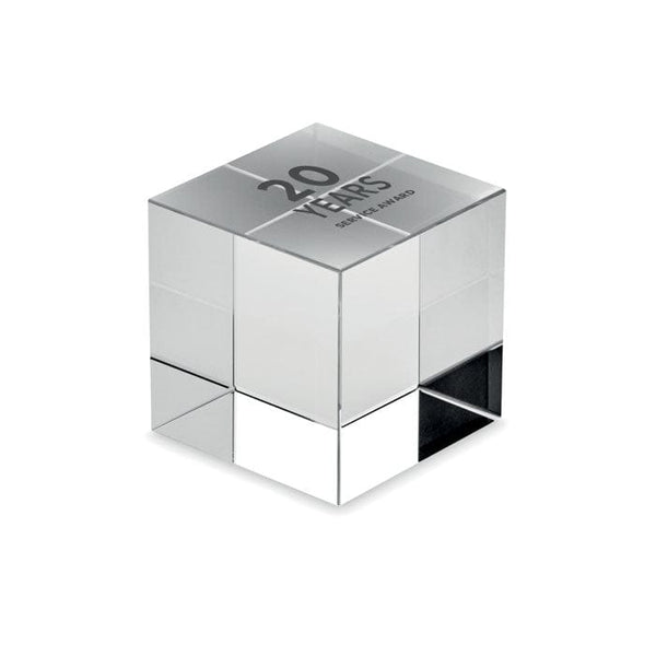 Premio cubo in vetro Trasparente - personalizzabile con logo