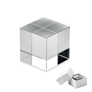 Premio cubo in vetro Trasparente - personalizzabile con logo