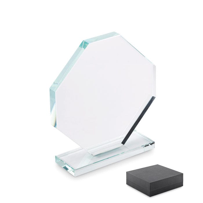 Premio in cristallo ottagono Trasparente - personalizzabile con logo