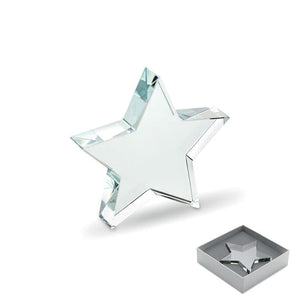 Premio stella in vetro Trasparente - personalizzabile con logo
