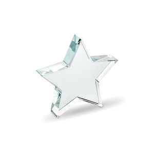 Premio stella in vetro Trasparente - personalizzabile con logo