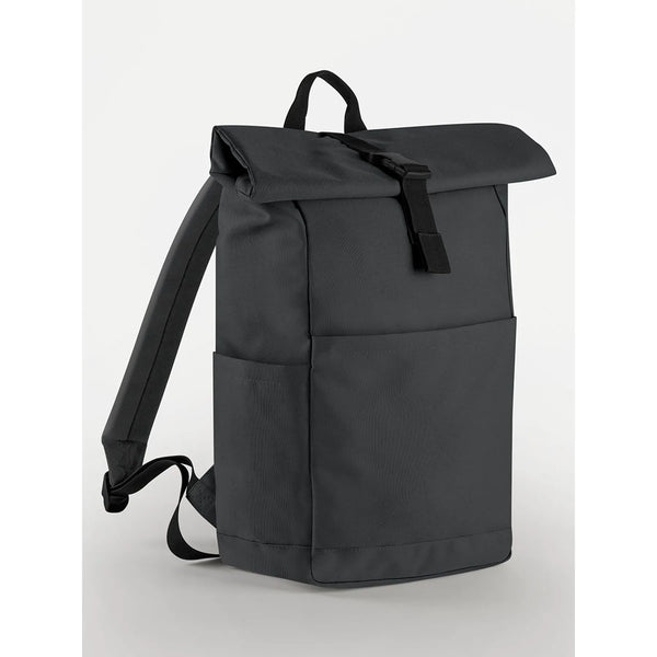 Premium Recycled Roll Top Backpack grigio - personalizzabile con logo