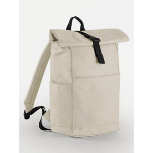 Premium Recycled Roll Top Backpack natural stone - personalizzabile con logo