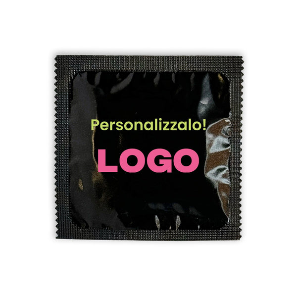 Preservativi personalizzati Economici Nero - personalizzabile con logo