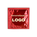 Preservativi personalizzati Economici Rosso - personalizzabile con logo